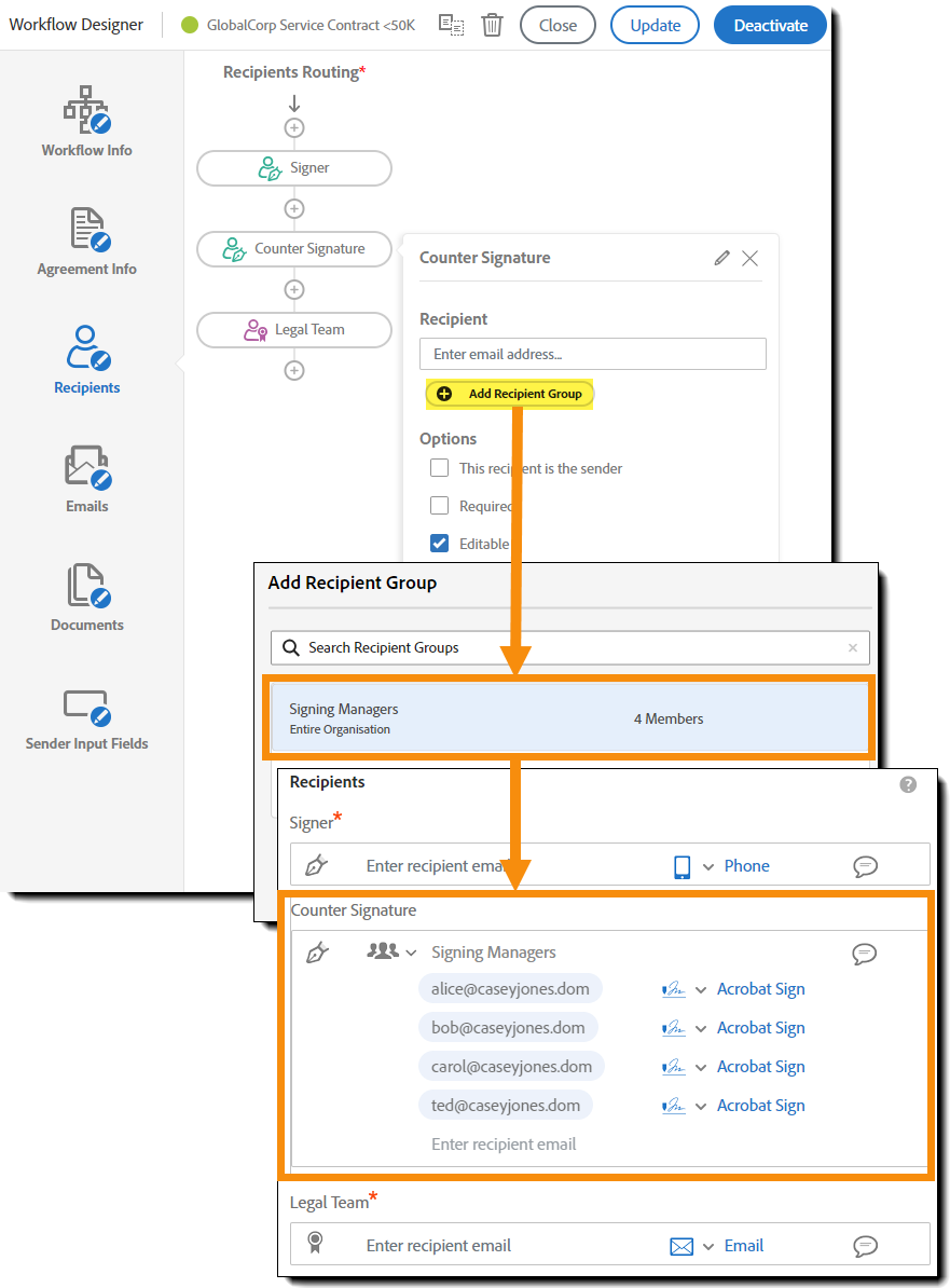 Overview and configuration for custom sending workflows